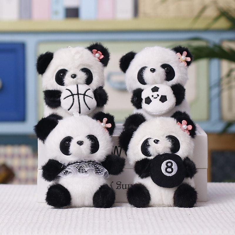 Pandabär Plüschtier Anhänger Aus Kurzem Plüschmaterial Für Tier Sammler