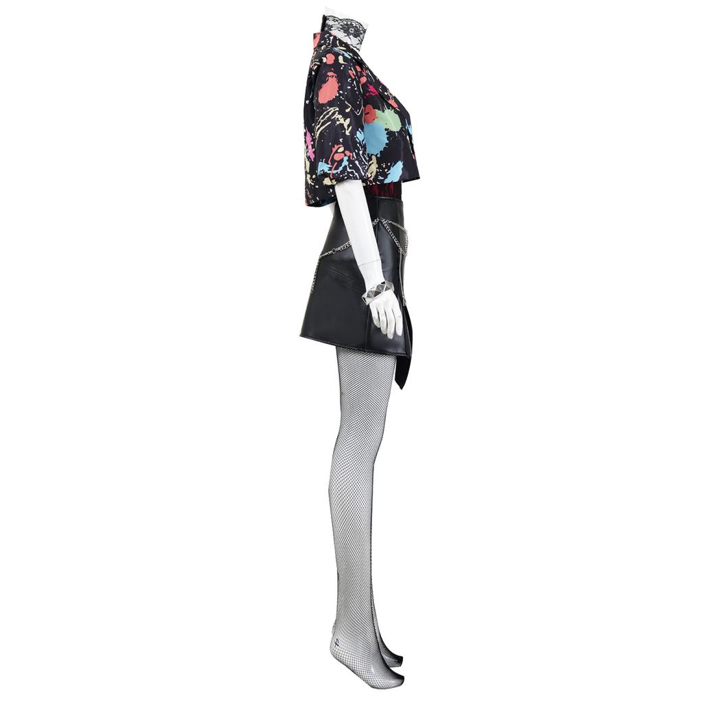 Heavy Metal Rock The Chicks Women's Bodycon Dress Cosplay Costume Glam Rock Full Set Outfit for Halloween Concert Party