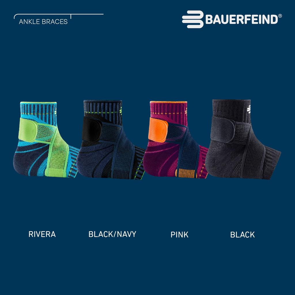 Bauerfeind Sports Ankle a breathable ankle support with a Single Made in Support, figure-eight design. [Sports Series, Ambidextrous, Support, XS-XXL,