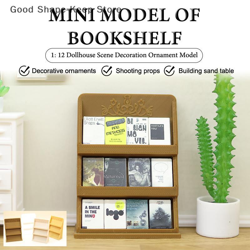 1/12 Scale Mini Book Shelves Display Rack for Dollhouse Study Furniture Micro Scene Ornament Model Doll House Decoration