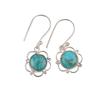 Natürlicher Blauer Kupfer Türkis Edelstein 925 Sterlingsilber Schmuck Hängeohrringe EE-56-37