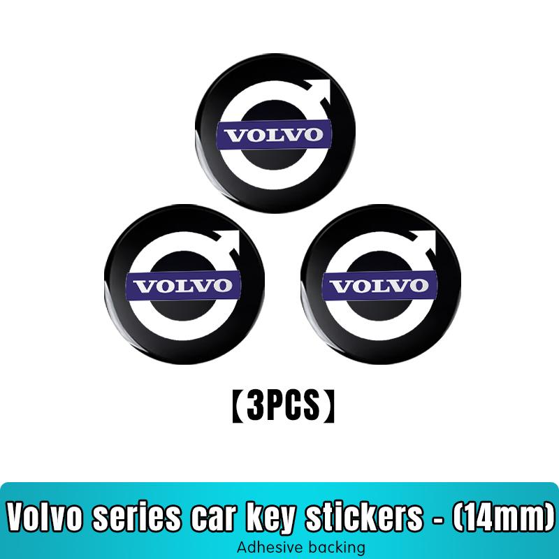 

14mm Car Remote Key Fob Emblem Badge Radio button Sticker For Volvo XC90 V90 V60 XC60 V40 S80 S60 S90 C40 XC40 V70 XC70 T6 AWD