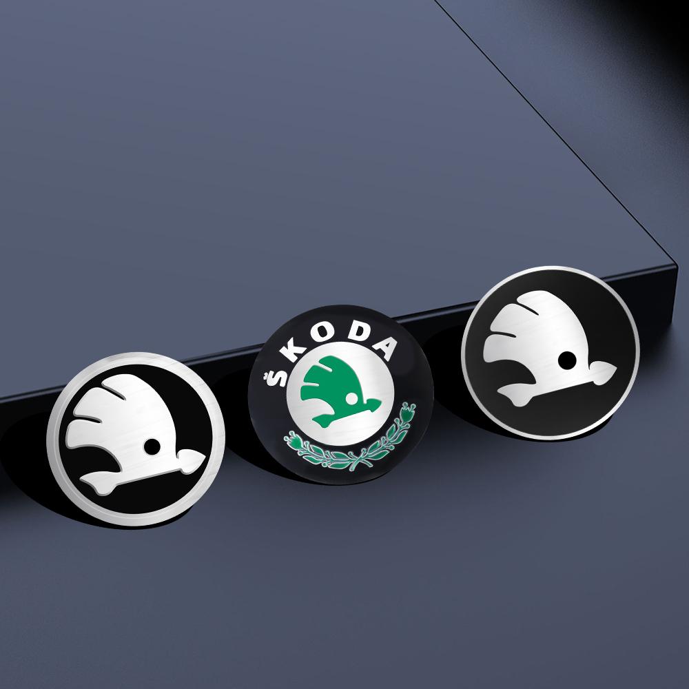 WMTY7 4pcs 56/65mm Car Emblem Wheel Center Cover Sticker Hub Cap Decoration Decal for Skoda VRS VII Rapid Fabia Kodiaq Octavia Superb