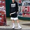 Li-Ning BadFive Basketball Series Polyester Solid Color Drawstring Loose Casual Shorts Men Bottoms Black AAPP097-1
