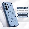Magnetic For Magsafe Case For Samsung Galaxy S26 Ultra S25 Edge S24 Plus S23 FE S22 A54 A55 A56 5G Black Love Hearts Pattern Matte Cover