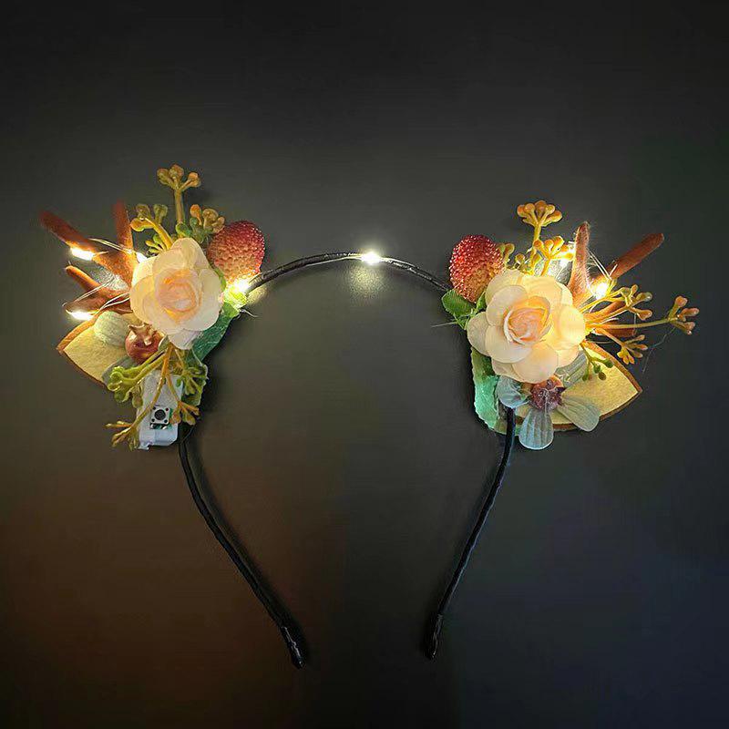 Luminous Hair Accessorie Cute Hairpin Kawaii Headwear Latest Year Headband Accessorie Christmas Decoration For Kids
