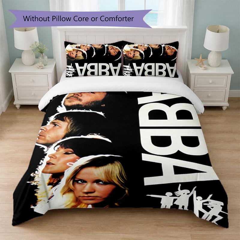 ABBA Print 3Pcs Duvet Cover Set 1 Duvet Cover and 2 Pillowcases Soft Bed Linen For Household Bedroom