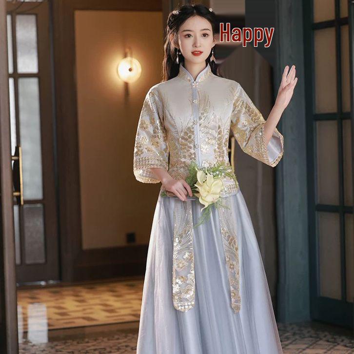 2025 Autumn-Winter Long Bridesmaid Gown - New Chinese Wedding Sisterhood Collection