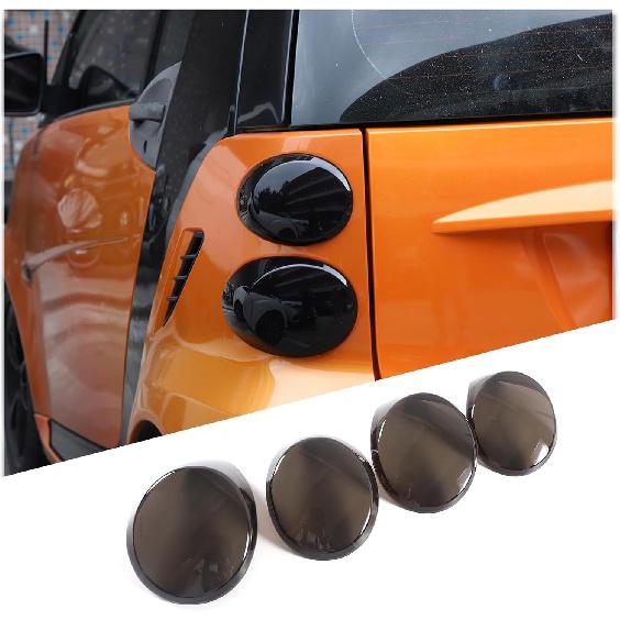 Car Tail Light Smoked Cover Compatible with Mercedes Benz Smart 451 Fortwo 2009 2010-2014 2015 Tail Light Lamp Cover Protection Cover Trim Frame