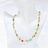Multicolour Rose Flower Necklace Light Luxury Crystal Leaf Necklace Zircon Necklace  Women Girls