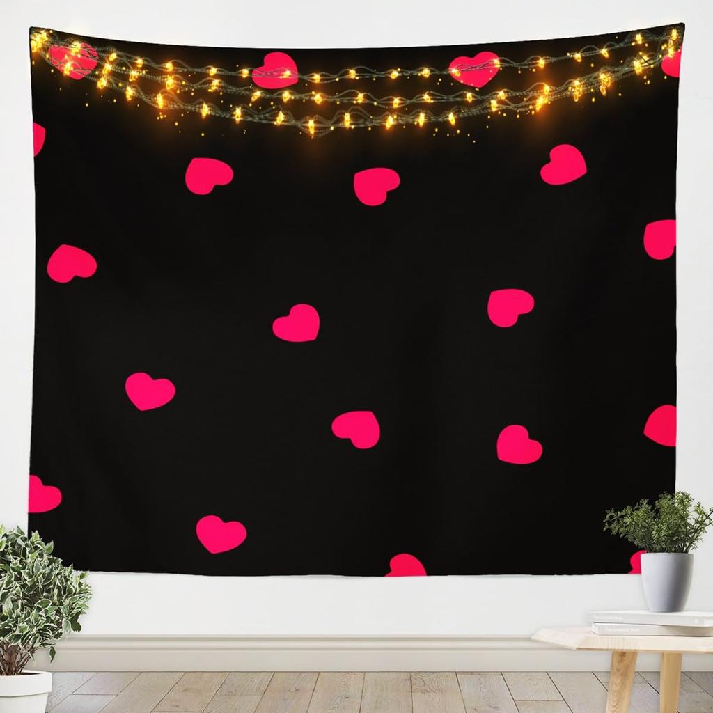 Love Heart Tapestry Romantic Lover Tapestry Creative Gift Tapestry Wall Hanging Decor Tapestries Bedroom Home Living Room Dorm