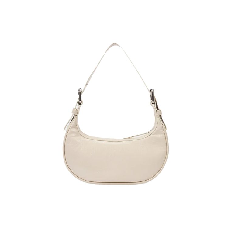 By Far Bulgarian Niche Designer Wide Strap Silver Buckle Leather Handheld Crossbody Shoulder Bag Women Bags Beige 21PFSOHSIVRGLSMED