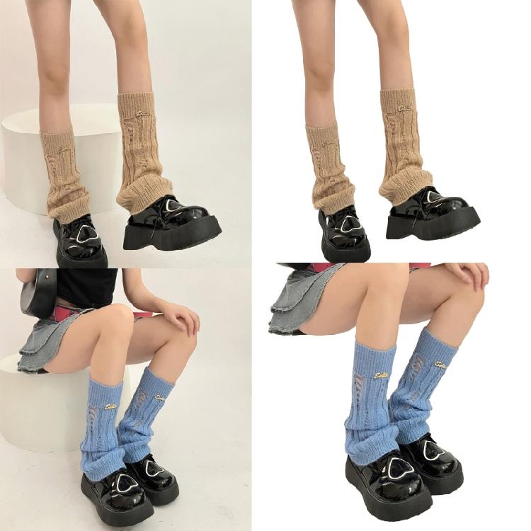 Women's Leg Warmer Knitted Flared Leg Sleeve Summer Students Girls JK Foot Cover