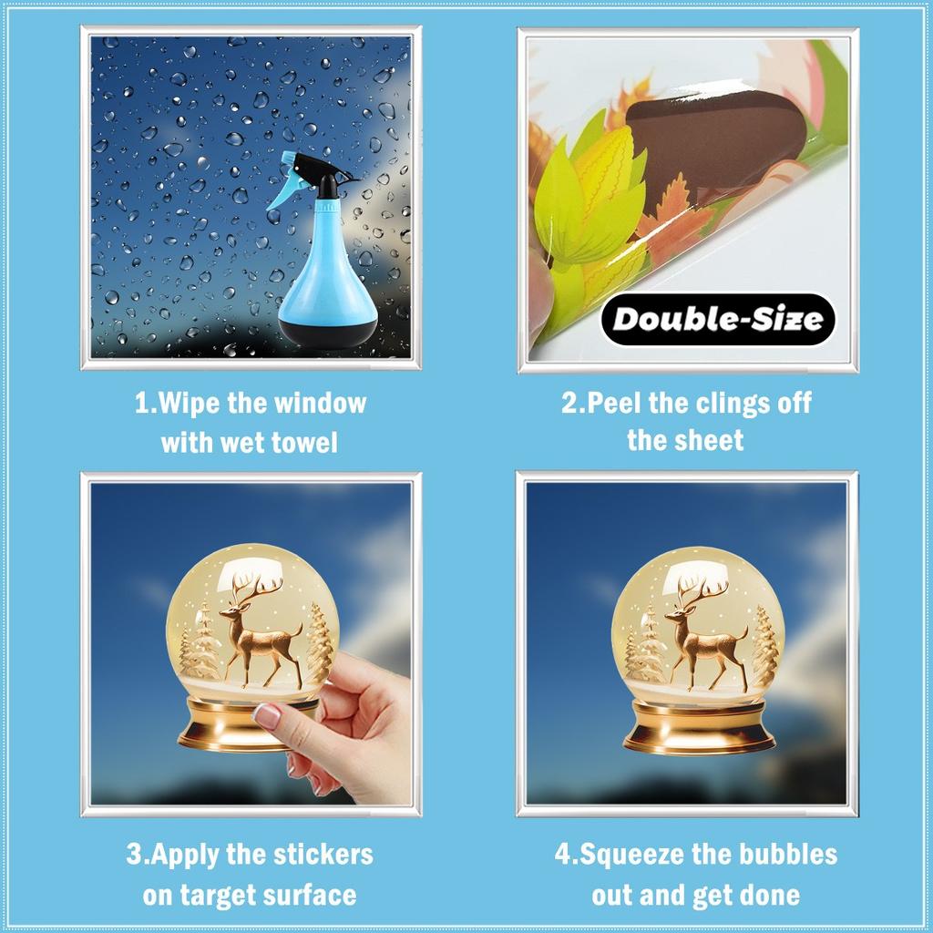 The Christmas Snowman Window Is Pasted With Of Glass. Christmas Stickers Are Used For Decoration And Are Suitable For Parties