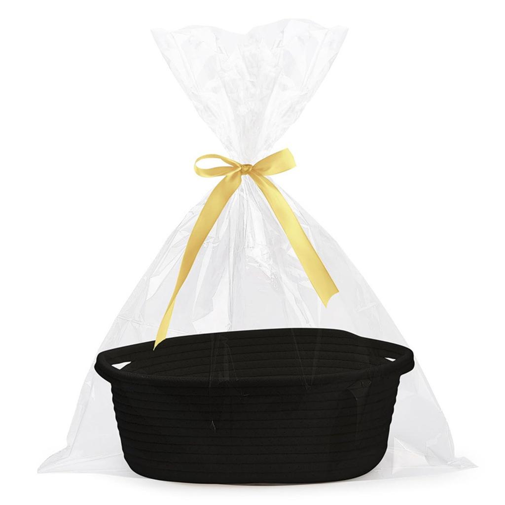 Spacious Woven Storage Basket With Durable Cotton Rope And Elegant Handle Woven Storage Holder For Home Organization