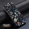 Art Retro floral pattern painting design Phone Case For iPhone 16 15 14 13 12 11 Plus Pro Max  High-end Luxury Magsafe Sheepskin