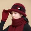 Winter Hat Women's Knitted Wool Hat Plush Thick Warm Faux Rabbit Fur Basin Hat