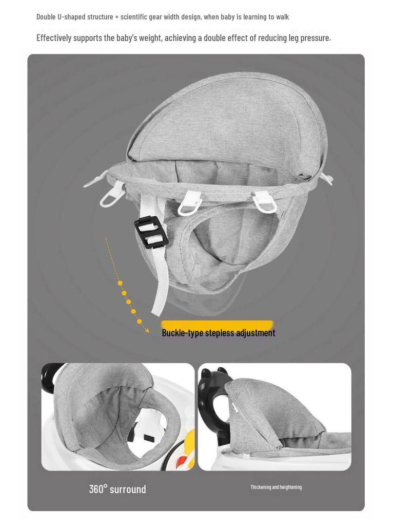 Multifunctional Baby Walker: Anti-Rollover, Sit & Learn Push Car