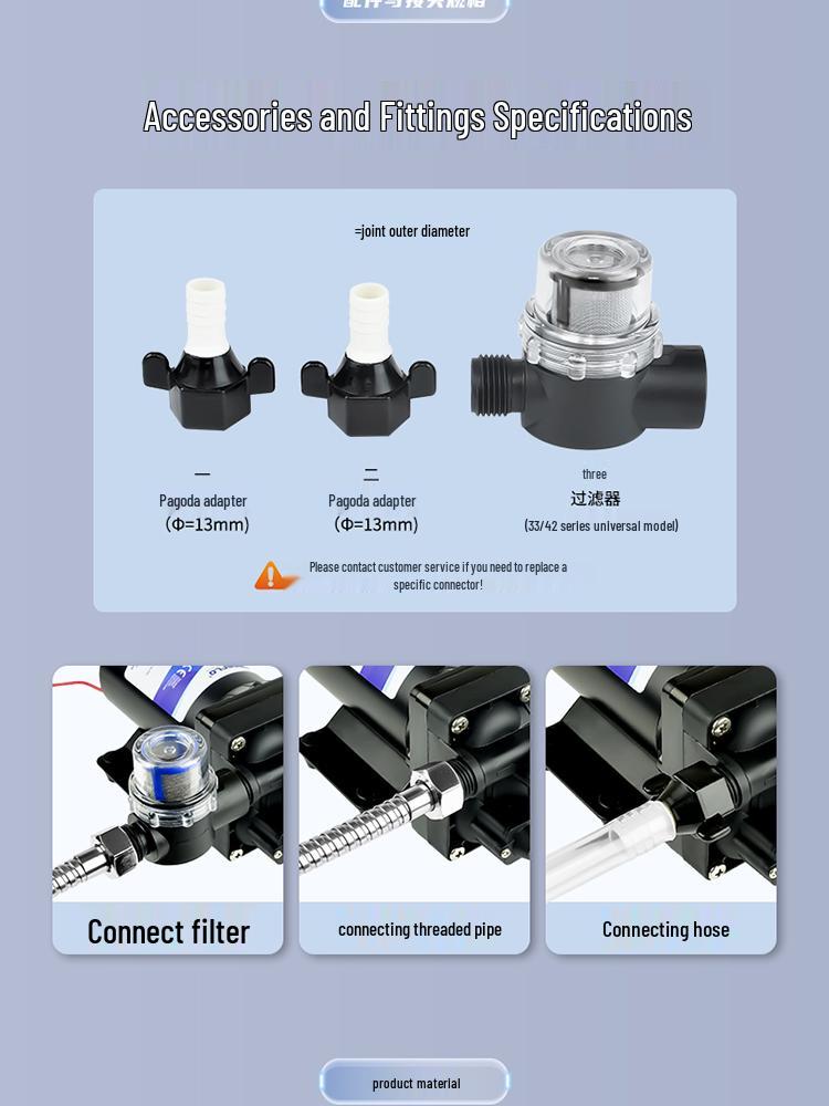 Pompă de apă cu diafragmă de înaltă presiune 12/24V RV Barcă cu comutator automat
