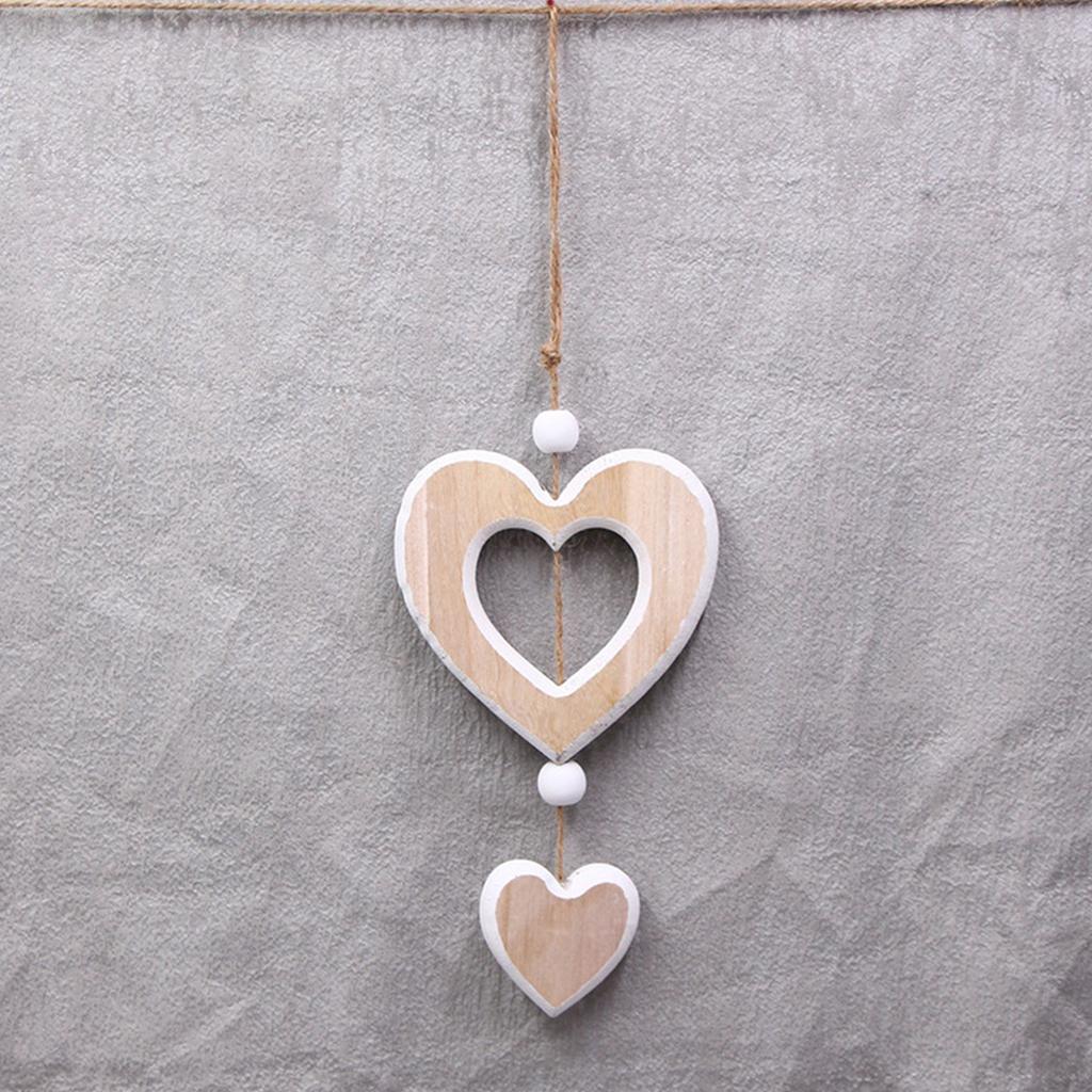 Wooden Heart Shaped Pendant for Indoor and Outdoor Decoration Room Hanging Ornament Handmade Wall Art Accessories