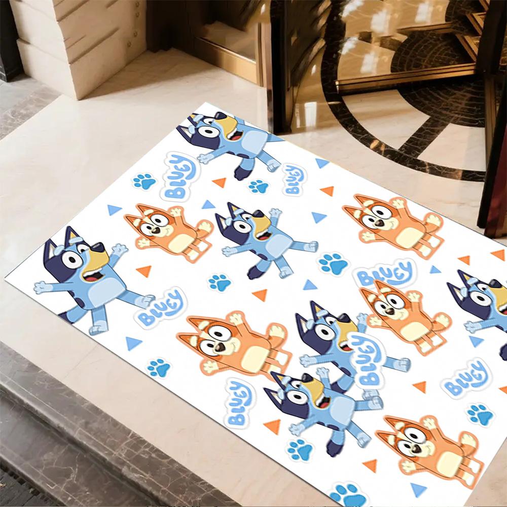 Bluey Friends Adventure Floor Mat Design for Study Room Playrooms Dining Room Kitchen Antislip Carpet Anime Office Decor