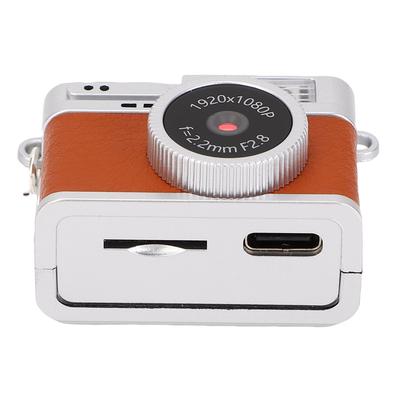Mini Digital Camera Keychain 1080p 20MP 0.96" Screen, USB Rechargeable Video Camcorder for Outdoor Adventures, LED Light, Type-C Sharing (Brown)