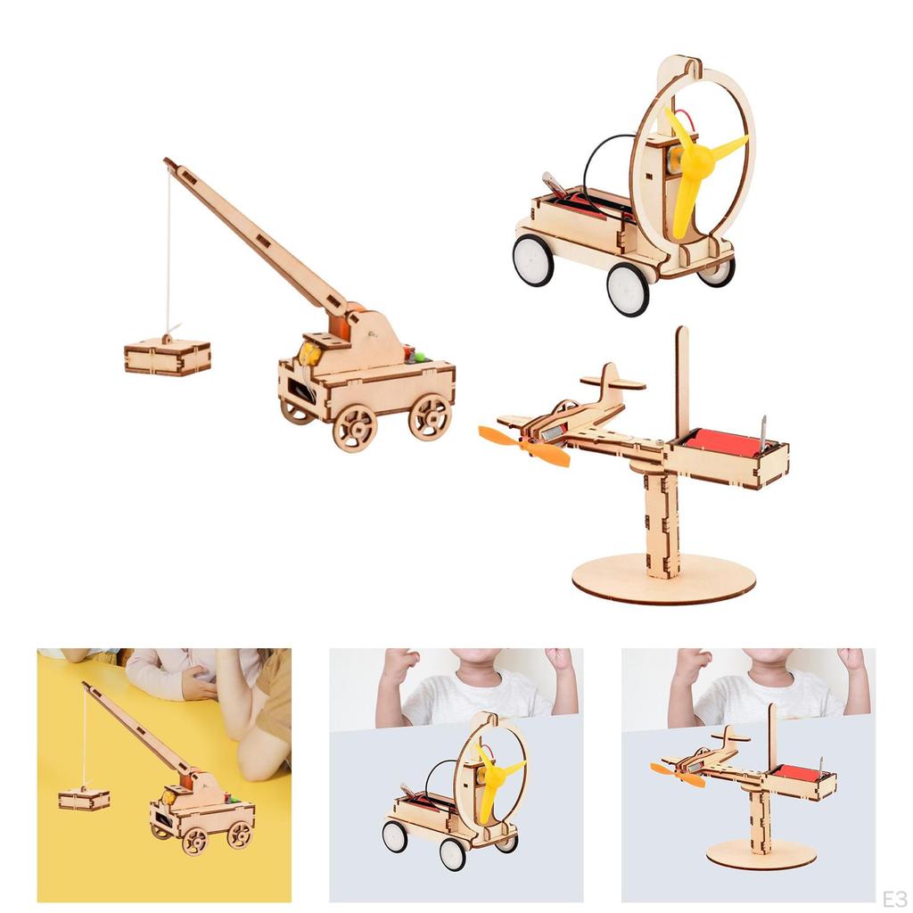 3D Wooden Puzzle Model, Building Kits, Science Learning Toys for Kids