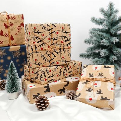 1PC 43x300cm Christmas Gift Wrapping Paper Santa Claus Xmas Tree Gift Packaging Paper DIY Craft Xmas New Year Decorative Paper
