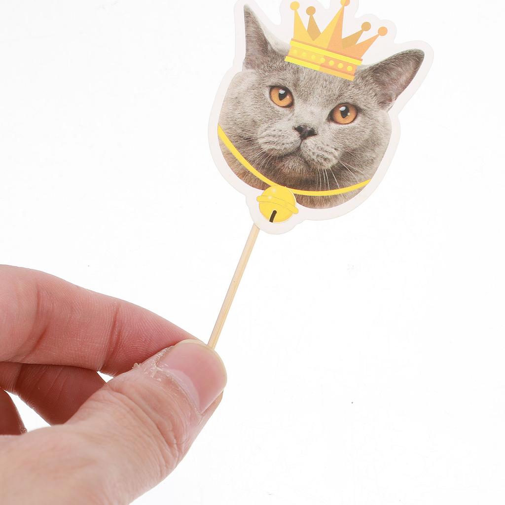 24 Stück Katzen-Kuchenaufsätze Tierdekorationen Bambusspieße Cupcake-Party Hochzeit Geburtstag Zubehör Festliche Partyartikel