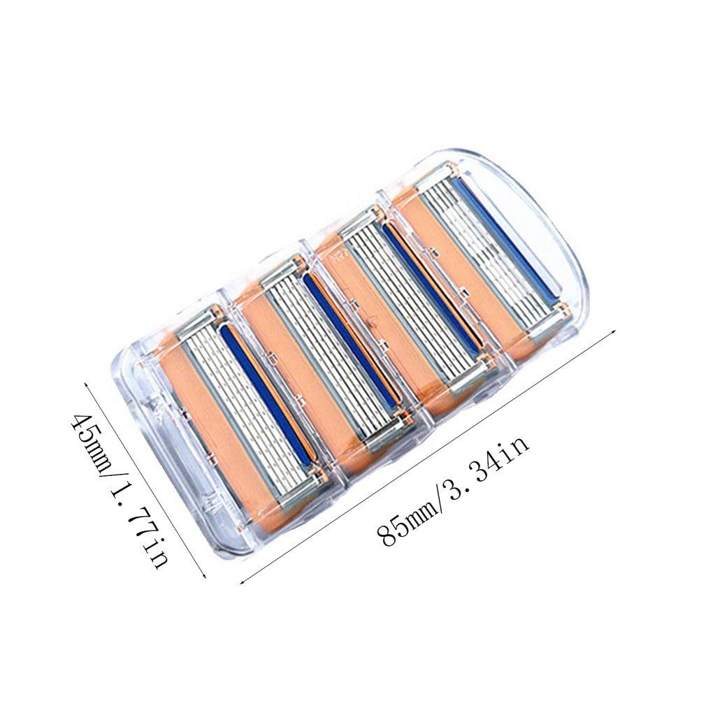 4 PCS 5 Layers Men Face Shaving Razors Blades Male Manual Razor Blades For Standard Beard Shaver