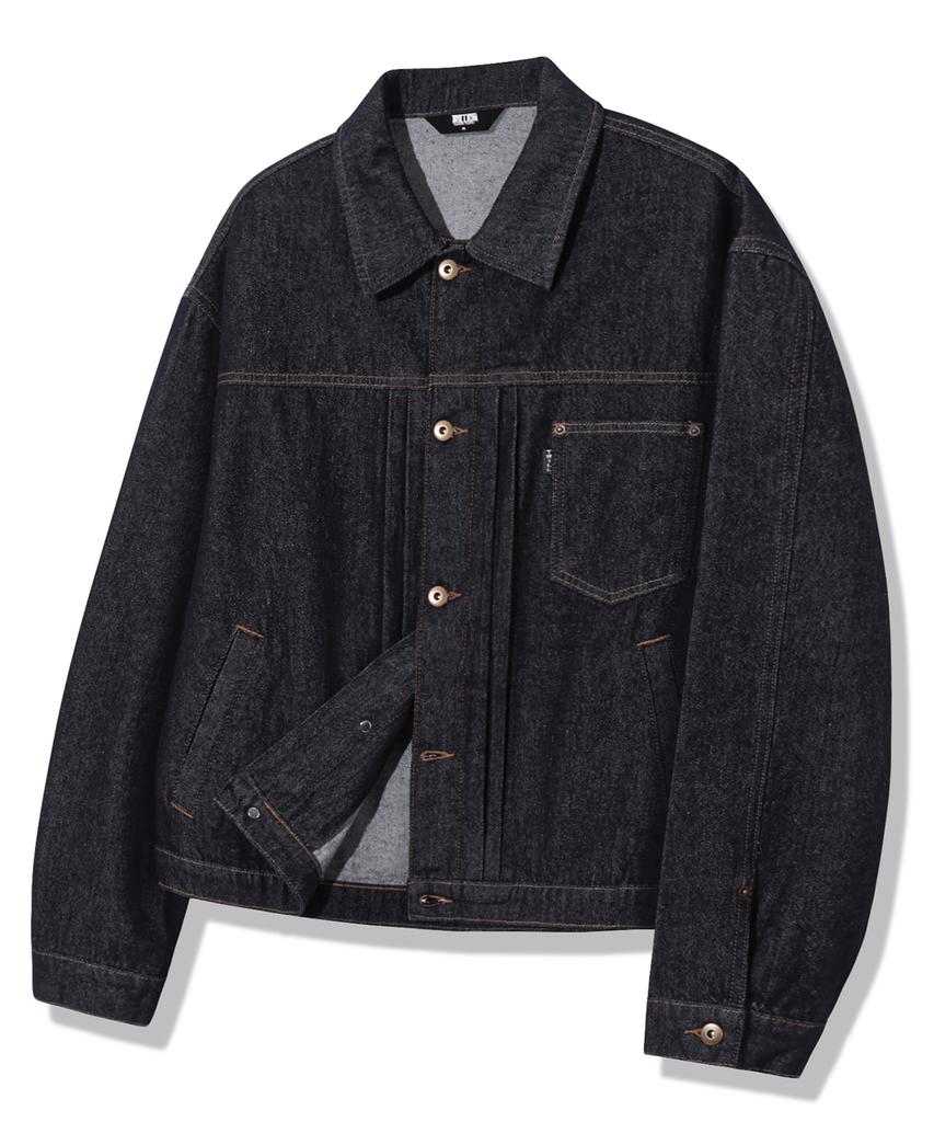 TRILLION [Non-Fade] 12Oz Type 1 Denim Trucker Jacket_Indigo