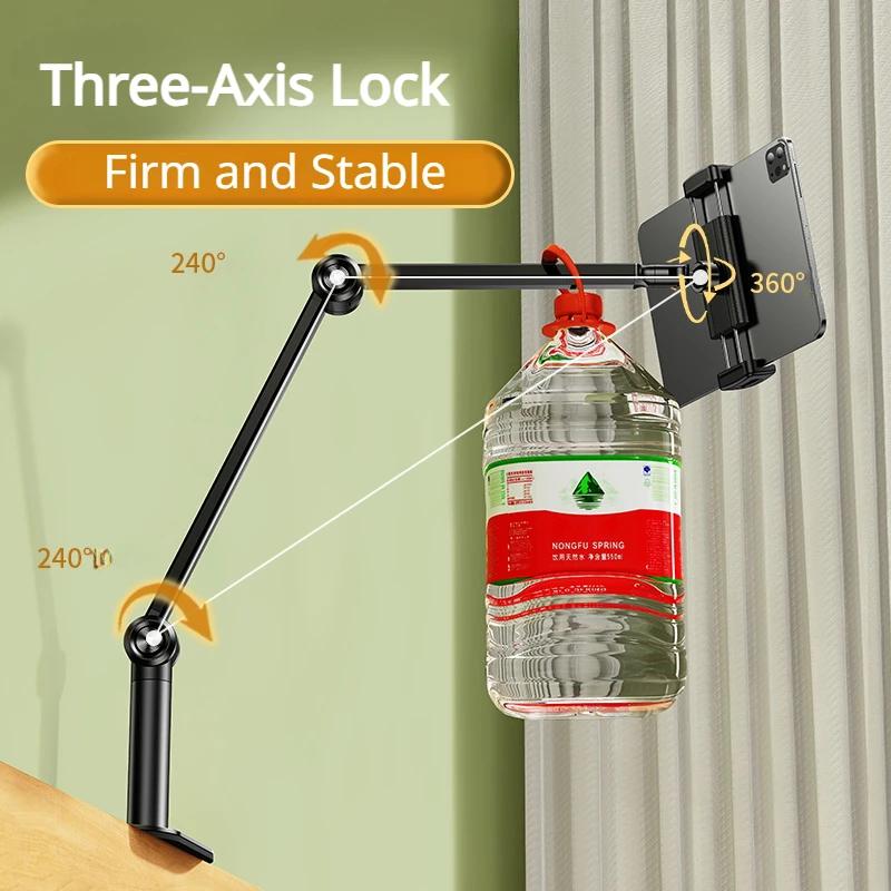 Oatsbasf Hidden Bedside Tablet Phone Stand Holder Lazy Stand Insertable Slit Clip-On Phone Bracket Tablet Mount for Sofa Desk