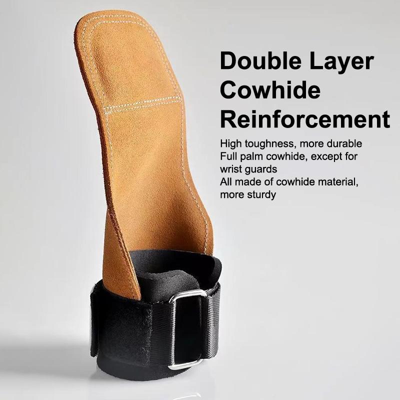 Nötskinn Handskydd Slitstark Halkfri Handledsskyddsutrustning Fitness Tyngdlyftning Boosterbälte Marklyft Chins