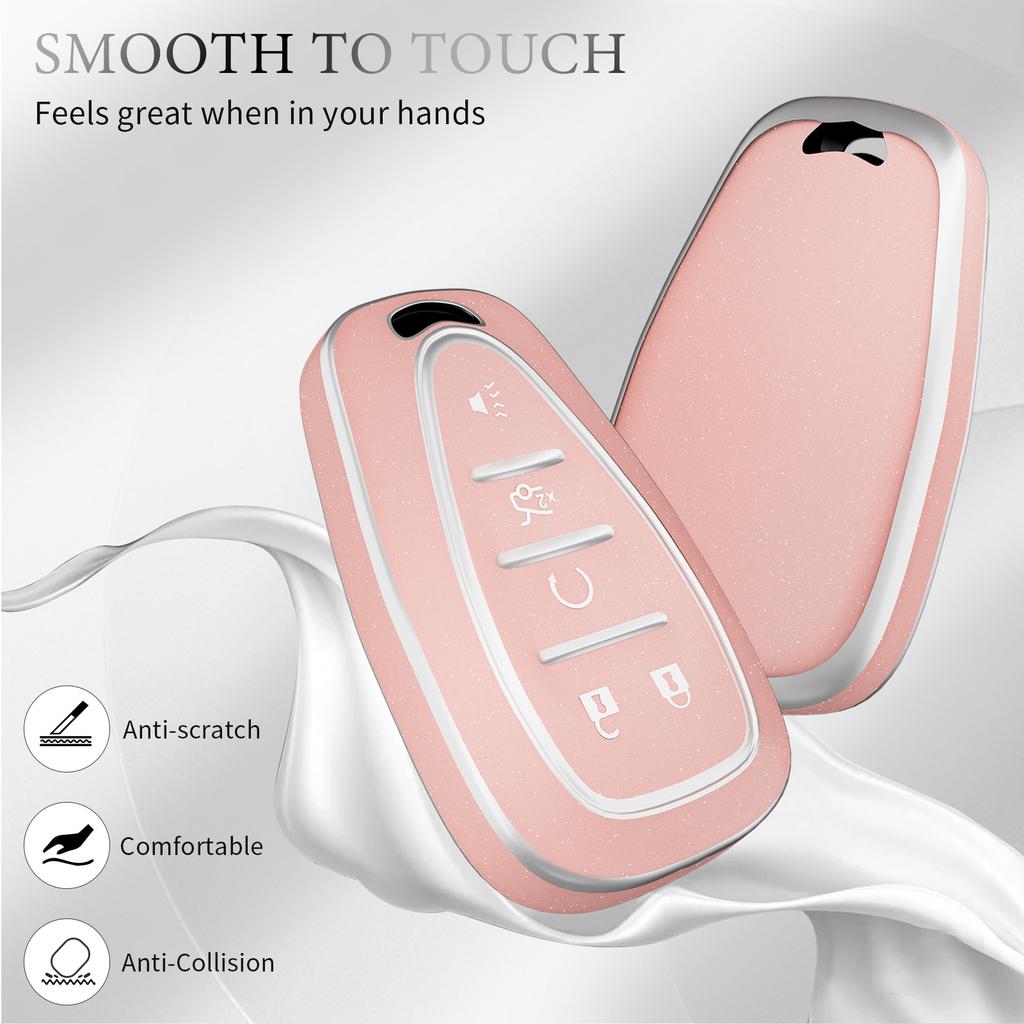 New Shimmer Car Key Case Cover for Chevy Chevrolet 2017 2019 2020 2021 Chevy Malibu Camaro Trax Traverse So Key Shell Protect