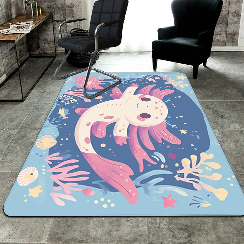 Axolotl Rug Floor Mat for Living Room or Bedroom Soft and Comfortable Carpet a Gift for Birthday and Holiday.