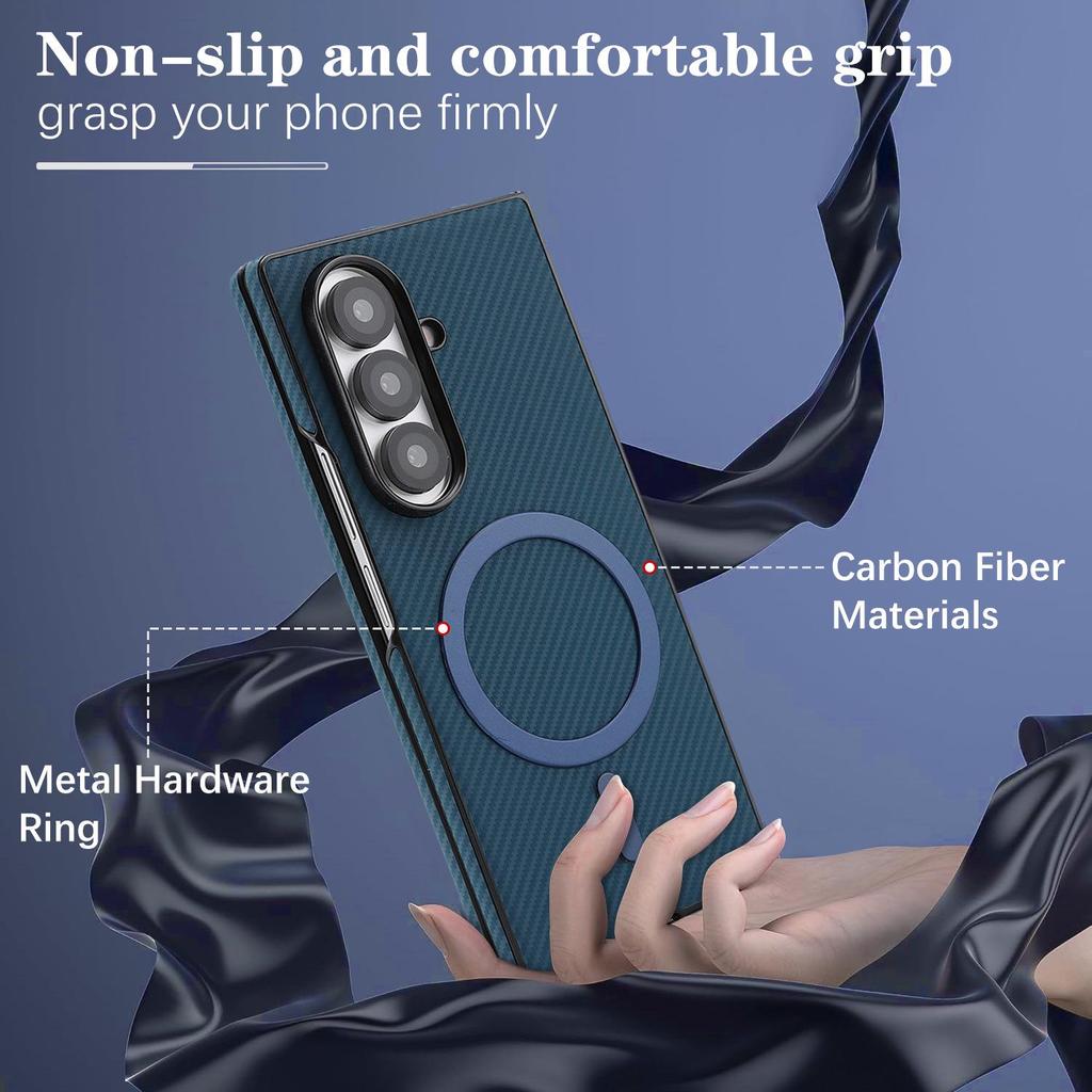 Carbon Fiber Magnetic Shockproof Case for Samsung Galaxy Z Fold 3/4/5/6/7