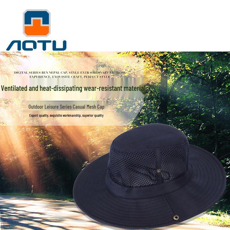 Concave-Convex Outdoor Sun Hat with Sunshade Net for Camping, Fishing, Hiking, and Climbing (Model: AT8707)