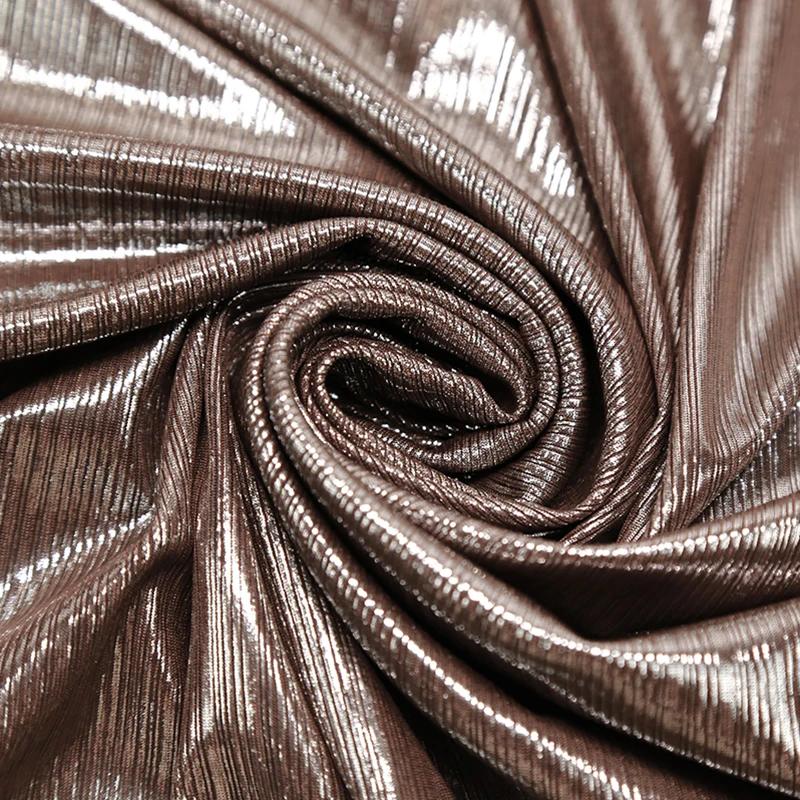 100/300/500cm Metallic Stamping Silver Shiny Fabric Bright Silky Fabric for Diy Sewing Dress Dance Stage Performance Clothes