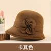 Middle-aged hat women's winter mink warm bucket hat mother autumn and winter versatile flower top hat British fashion pot hat