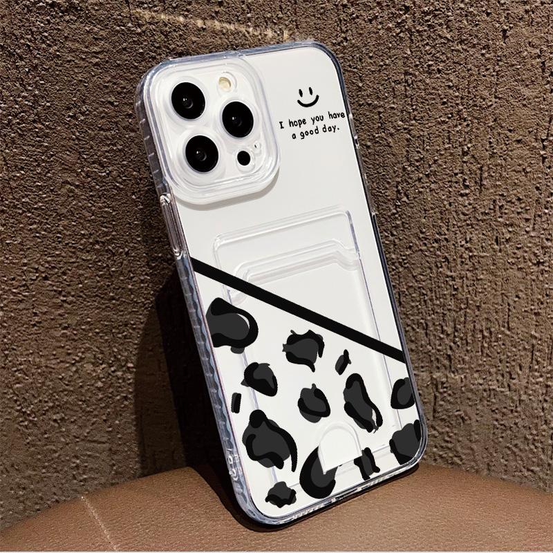 Card Slot Holder Silicone Wallet Pocket Case For Oppo A38 A58 A60 A78 Vivo V27E V27 Pro Samsung A06 A16 A36 A56 Redmi Note 13 Cover Clear Phone Bumper