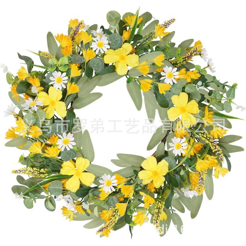 Artificial Flower Wreath Easter Valentines Day Decor Hotel Restaurant Door Hanging Decoration