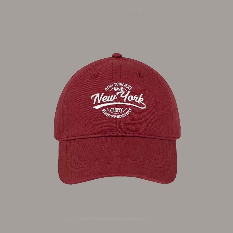 Baseball cap embroidered letters show the face small cap spring and summer sun protection sunshade retro curved brim hat tide
