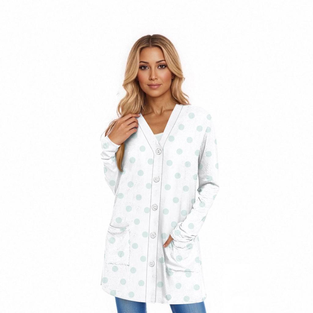 Cardigan da Donna a Maniche Lunghe Giacca Casual con Tasche Top