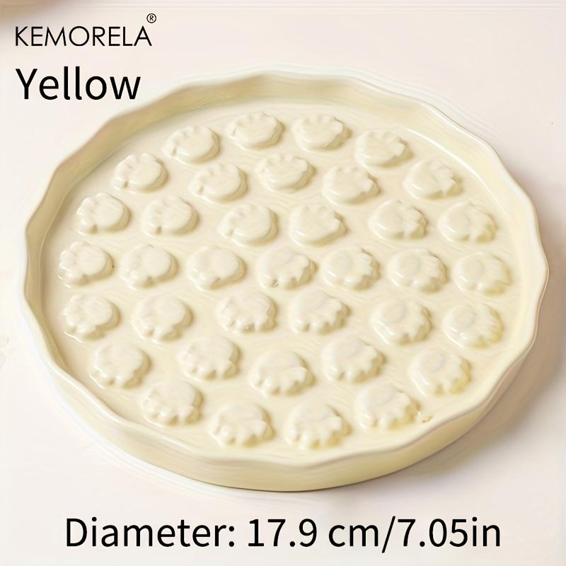 KEMORELA Ciotola Ceramica Lenta per Gatti - Ciotola Cibo per Animali Design Zampa, Piatto Anti-Ingozzamento per Gatti e Cani Piccoli