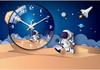 25cm Space Walk Retro Wall Clock - Creative Living Room Quartz Design