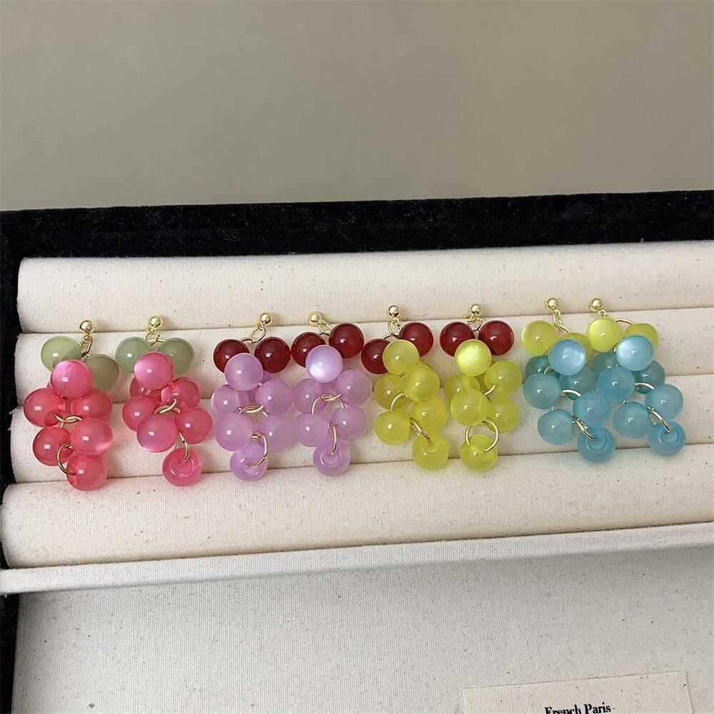 Bohemia Earrings Grape Earrings Korean Style Beads Earrings Creative Fruit Dangle Earring  Vacation