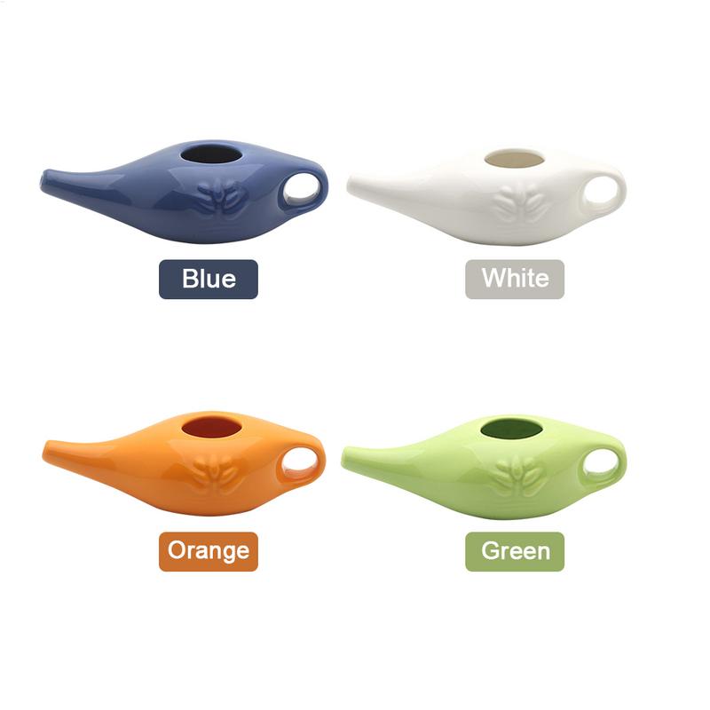 Kit de Lavage Nasal Pot Neti en Céramique Pot à Bec Confortable Pour Sinusite Rhinite Allergie Pour la Santé des Sinus