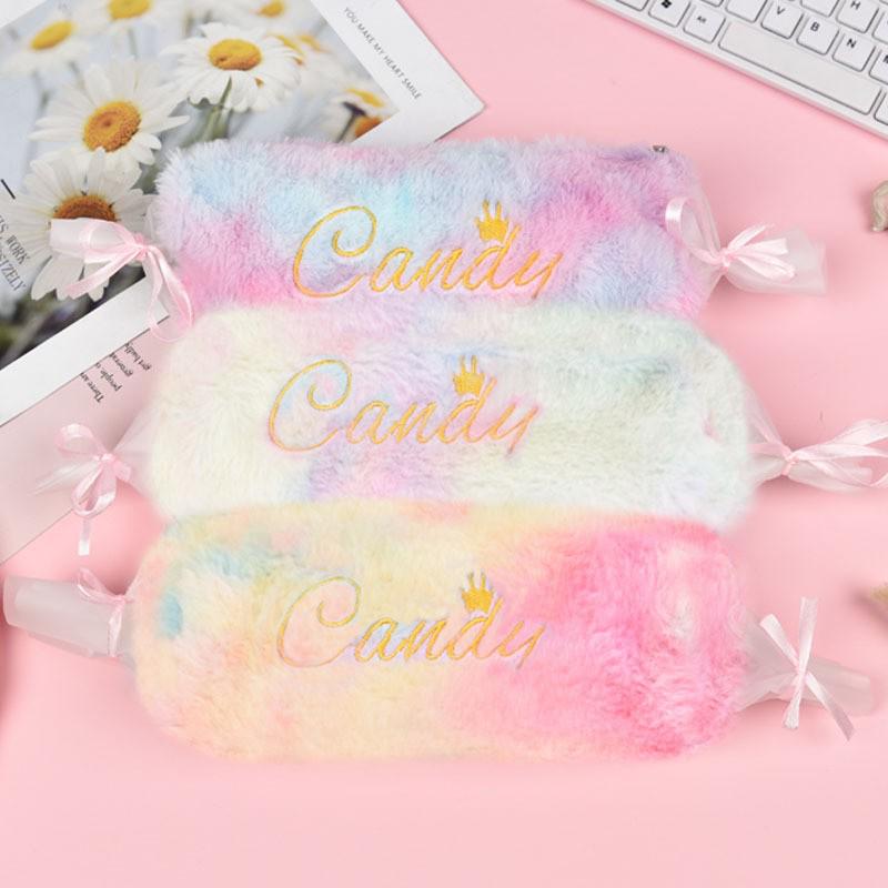 Japanese Style Plush Pencil Case: Cute, Large Capacity, Trendy Ins Stationery Bag for Students