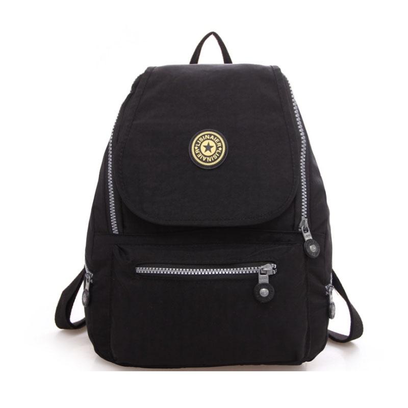 Mini Waterproof Backpack Women Purse Nylon Shoulder Rucksack Small Travel Bag чёрный