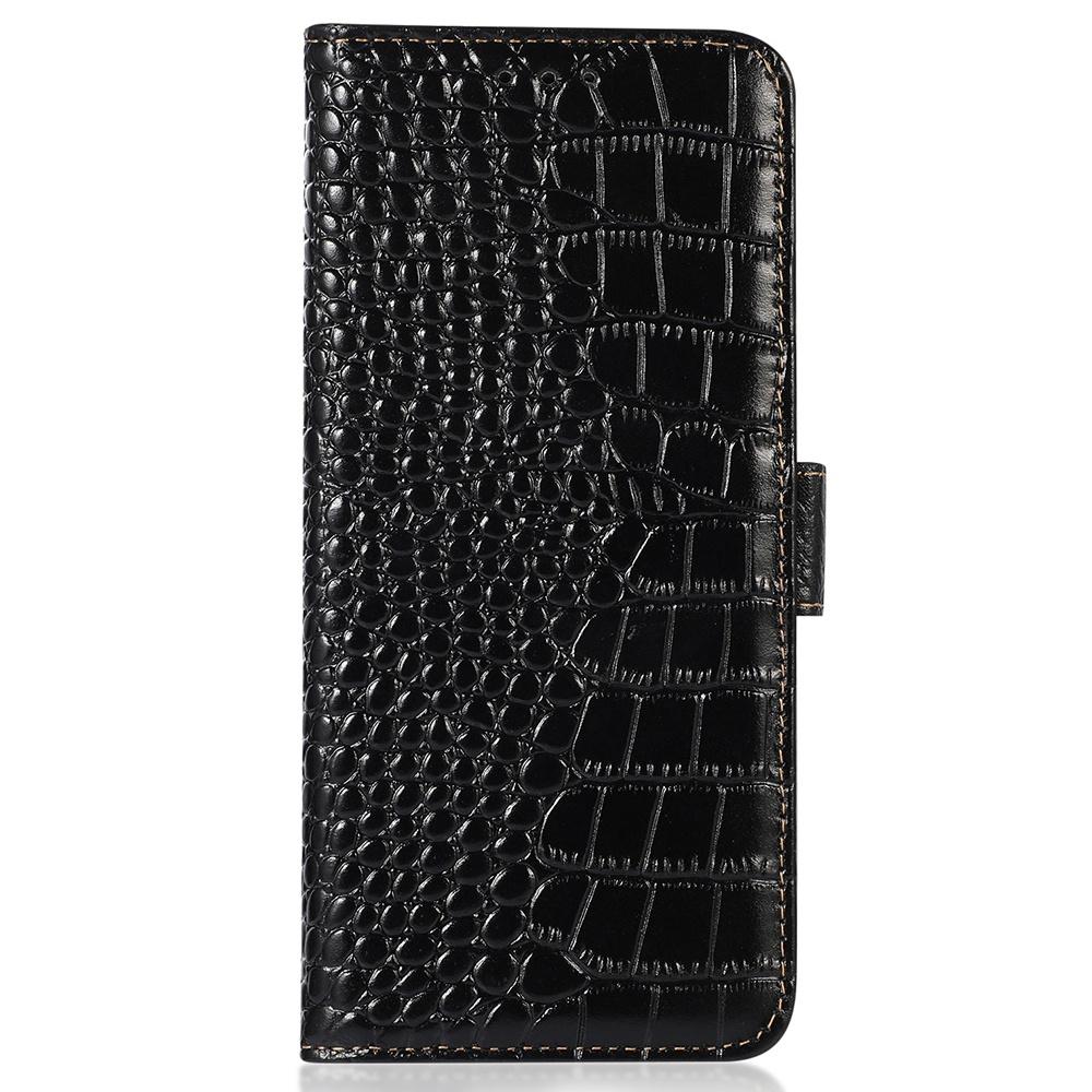 For Xiaomi Poco X7 Pro 5G Case Wallet Crocodile Texture Genuine Cow Leather Phone Cover